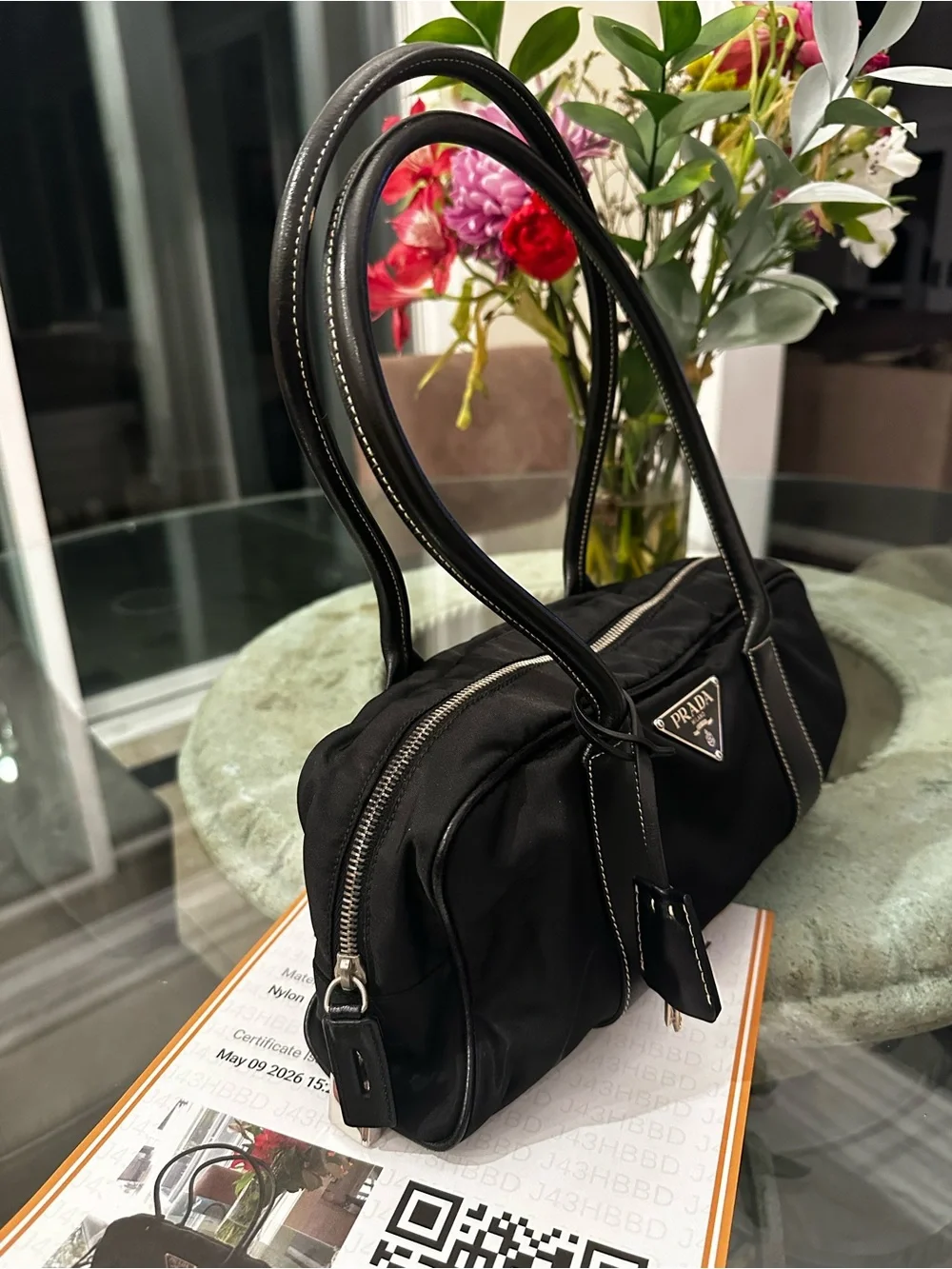 Authentic Prada Black Nylon Shoulder Bag w/ Lock - Iconic Designer Tote - Picture 6 of 15